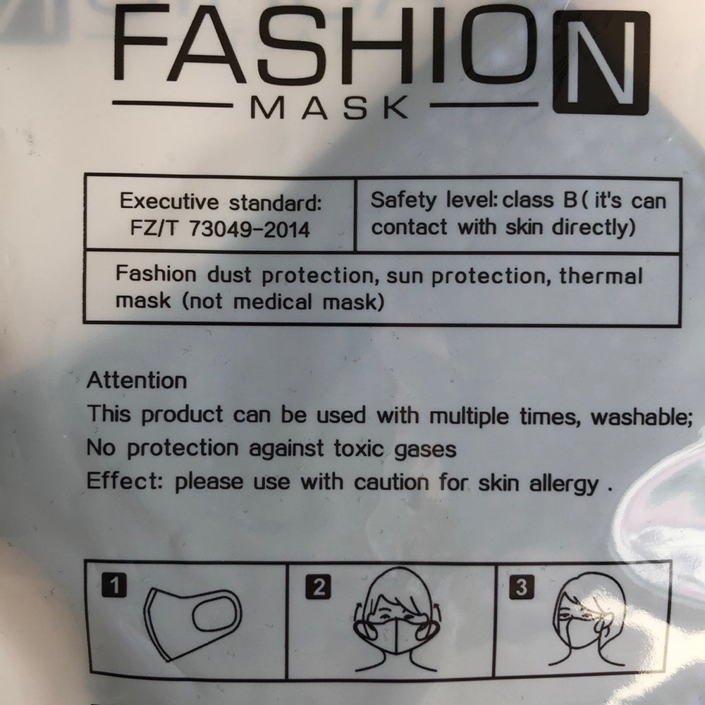 NIB Blue Crystal Rhinestone Reusable Face Mask - Picture 3 of 3